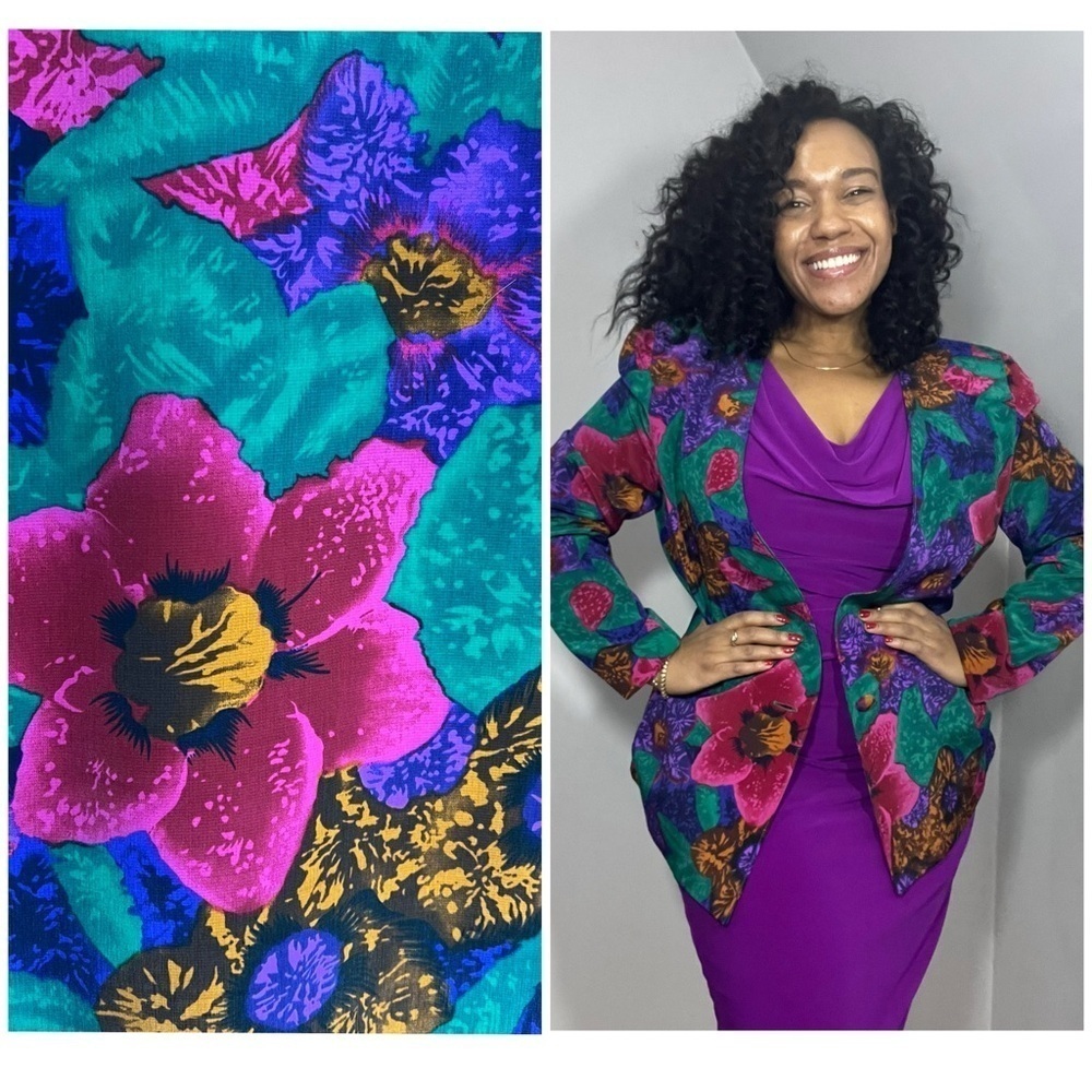 Vintage Colorful 80s Artsy Statement Grannycore Indie Eclectic Blazer Jacket